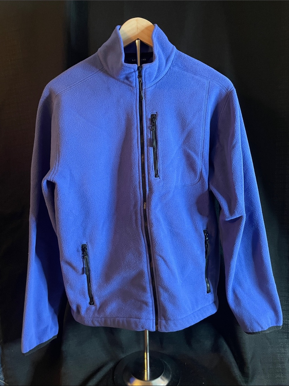 Lands' End Purple Full-Zip Fleece Jacket with pockets | size S